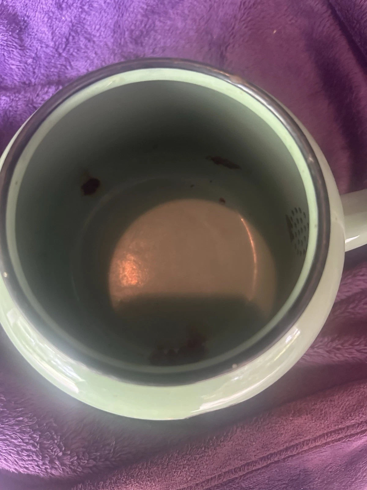 Small Antique Green Enamelware Teapot Water Pot Some Rust But Looks Rustic