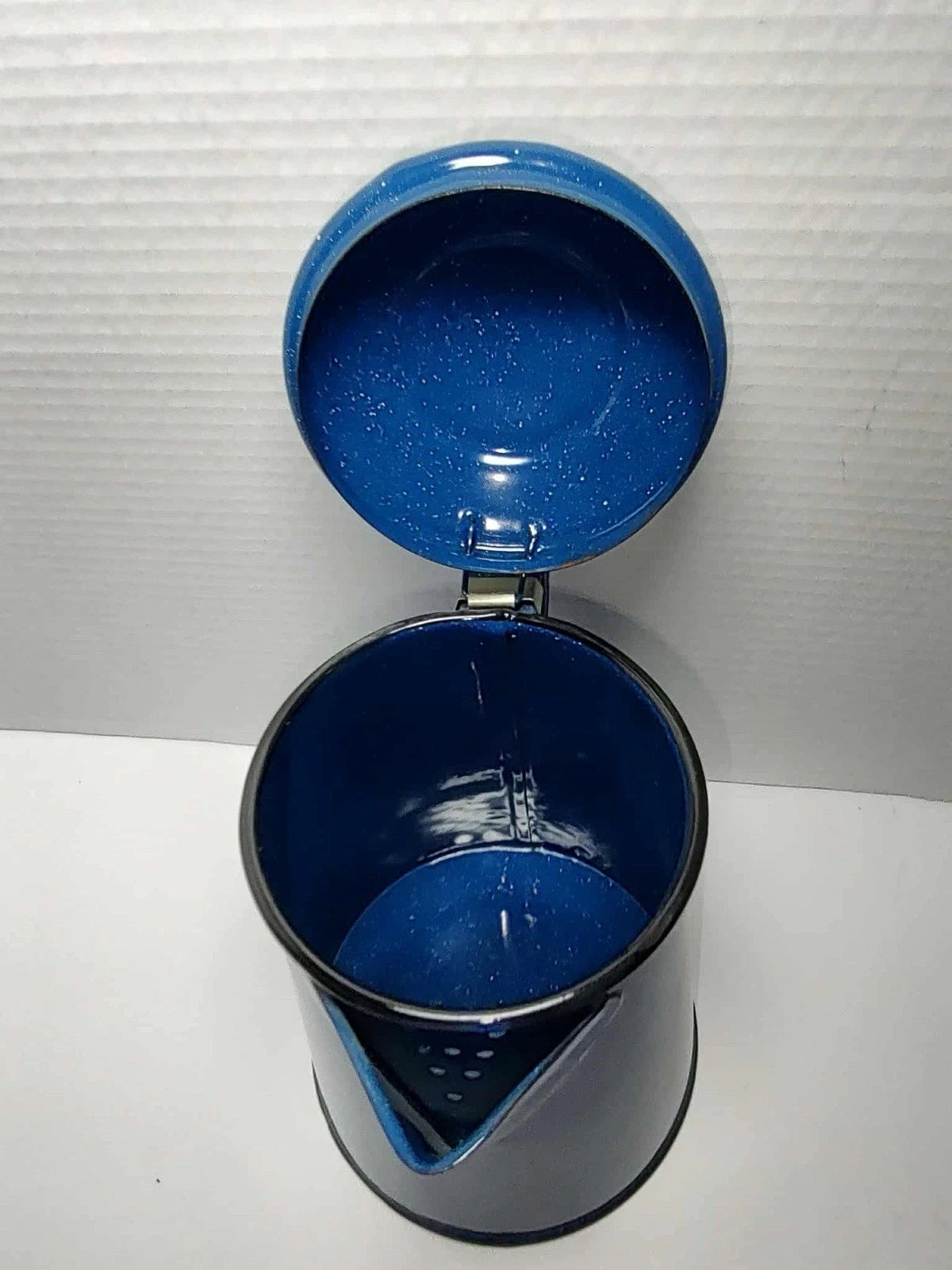 Vintage Enamel Stove Top Coffee Tea Pot Blue Speckled Camping Farmhouse | eBay