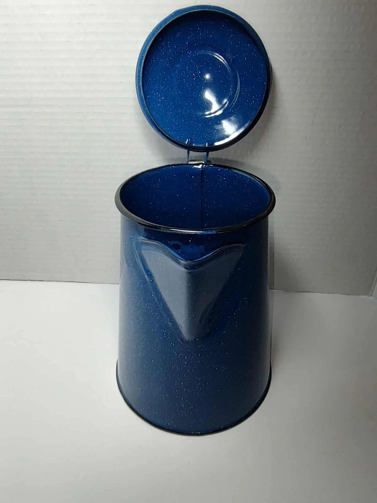 Vintage Enamel Stove Top Coffee Tea Pot Blue Speckled Camping Farmhouse | eBay