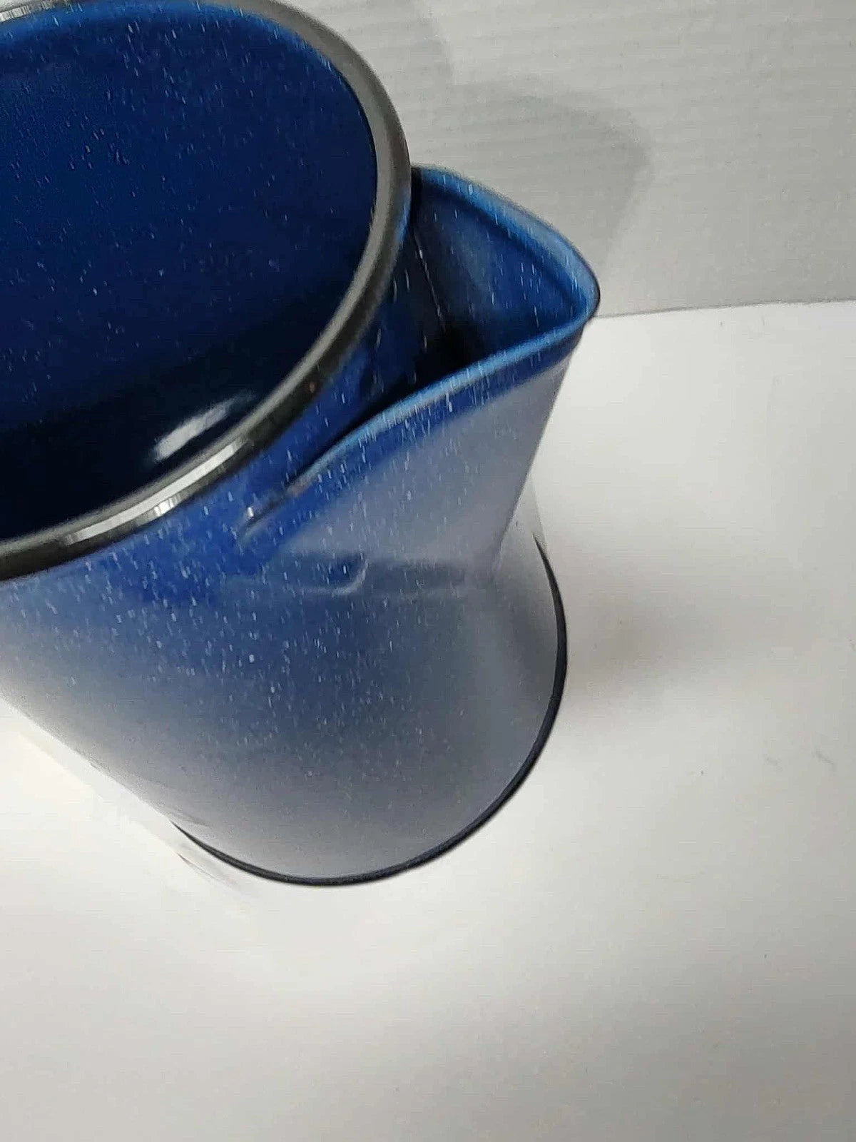 Vintage Enamel Stove Top Coffee Tea Pot Blue Speckled Camping Farmhouse | eBay