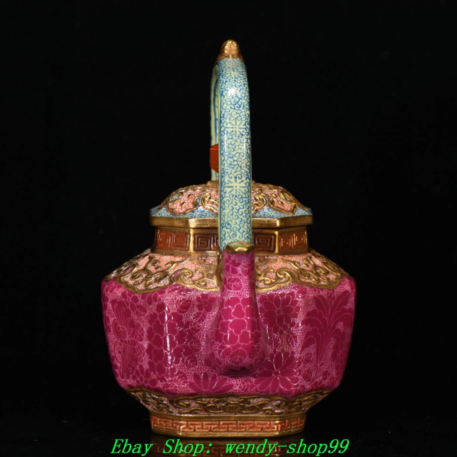 Qianlong Marked Colour Enamel Porcelain Gilt Dragon Lion Head Teapot Teakettle | eBay