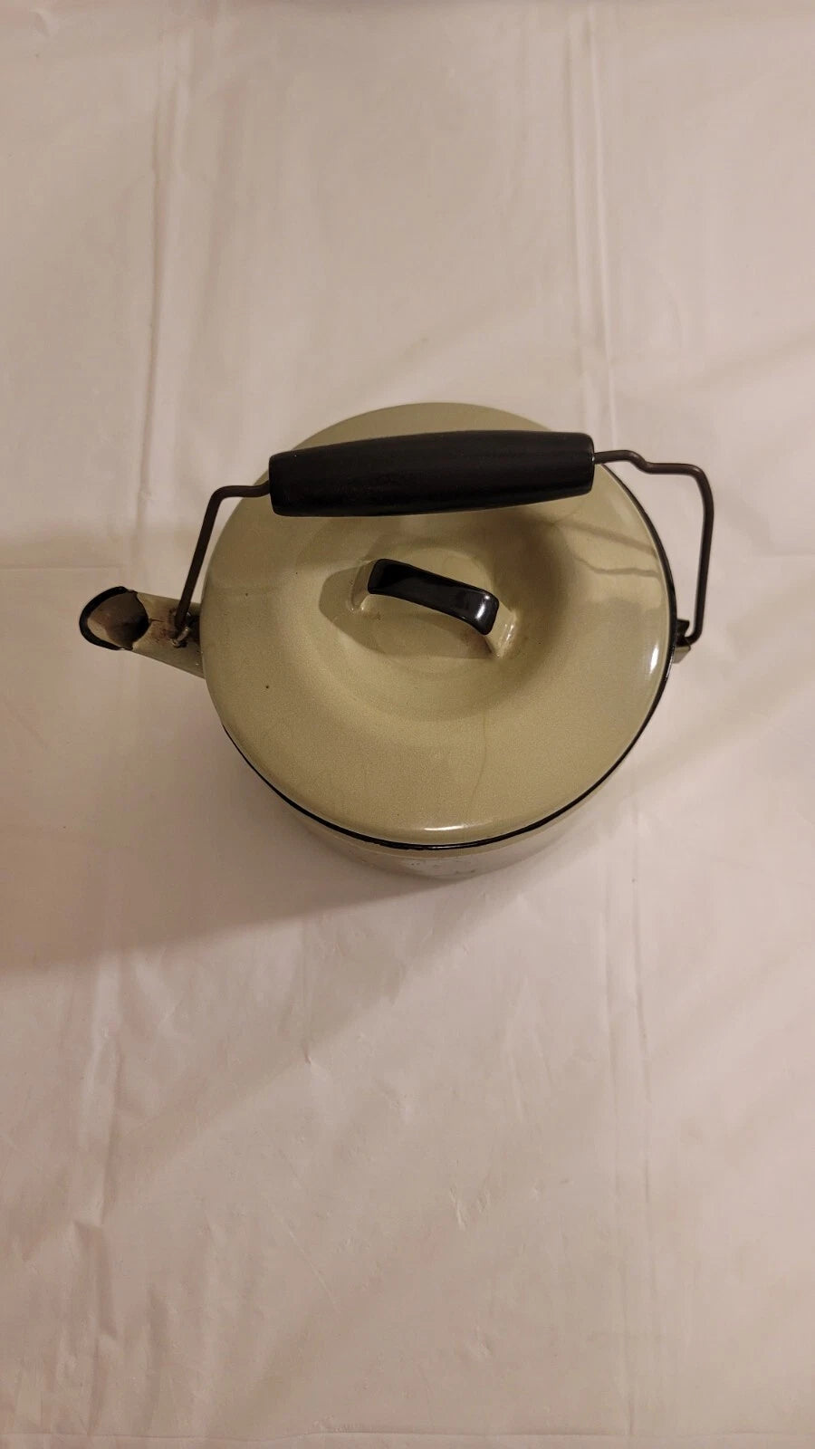 Vintage Enamel Ware Green Teapot Kettle