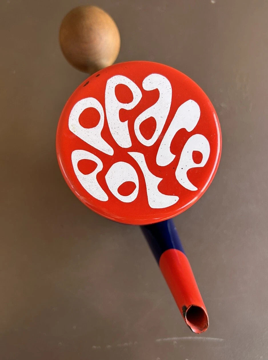 VERY RARE Vintage Peace Hippie Enamelware Tea Pot Dutch Style Wooden Handle | eBay