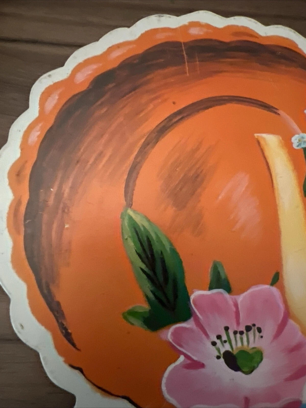 Vintage Metal Porcelain Enamel Farmhouse Wall Plaque Handpainted Teapot Coffee