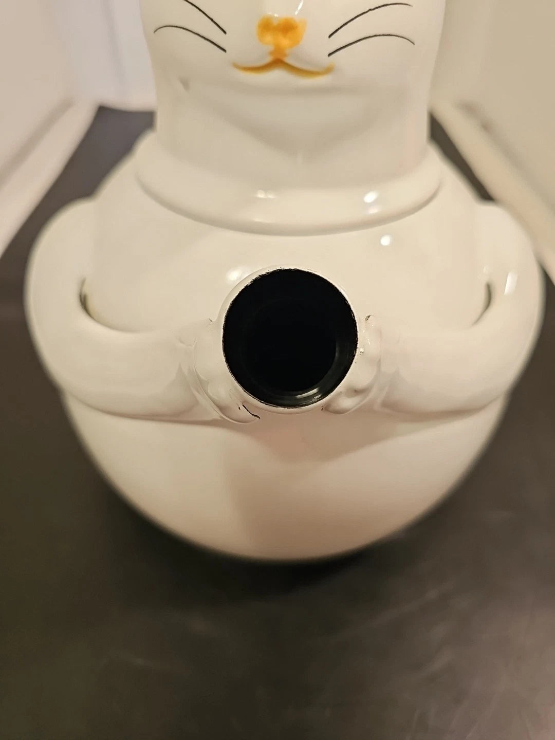 Vintage  Copco White Cat & Gray Mouse Enamelware 2 ½ QT Tea Kettle