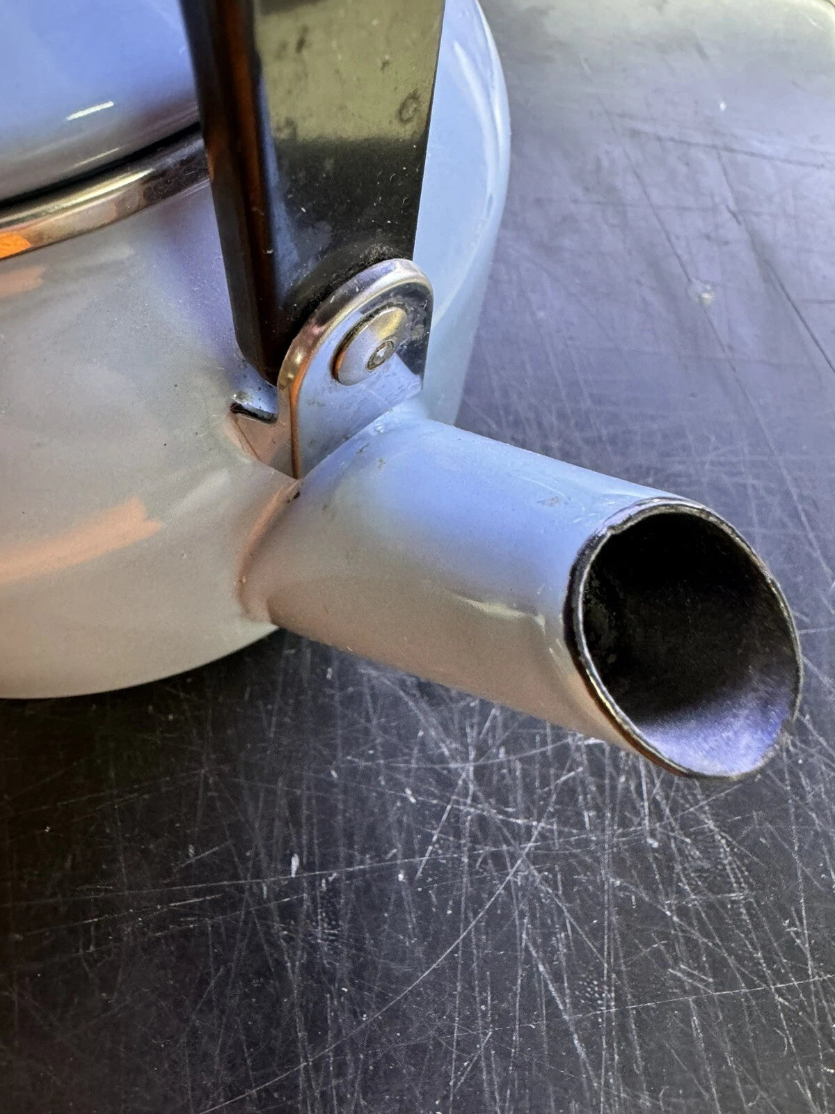 Siam Fuji Ware 2 Quart Tea Pot Kettle Light Blue Coffee Enamel