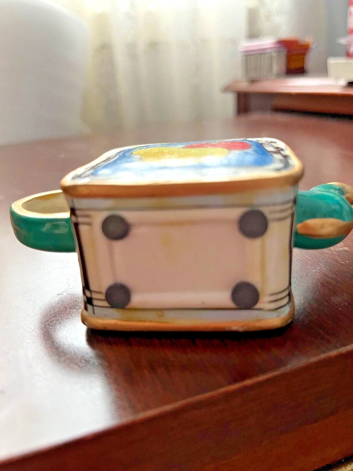 Porcelain Enamel Teapot Trinket Set | eBay