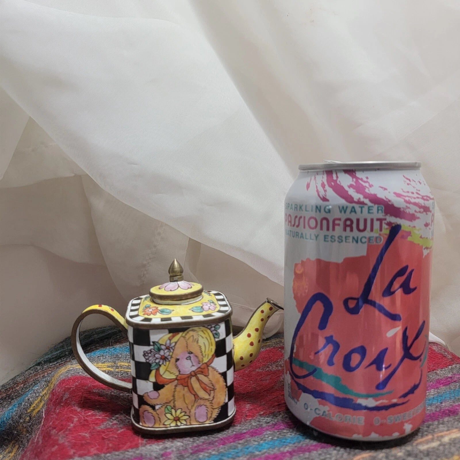 Kelvin Chen Miniature Porcelain Enameled Metal Teapot. 1999 Excellent condition