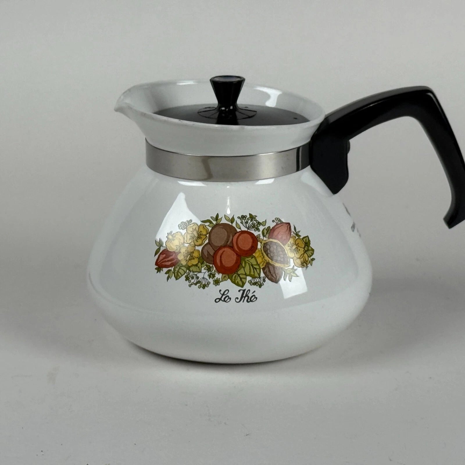 Vintage Corning Ware 6 Cup P 104 White Floral Enamel Coffee Tea Pot With Lid | eBay