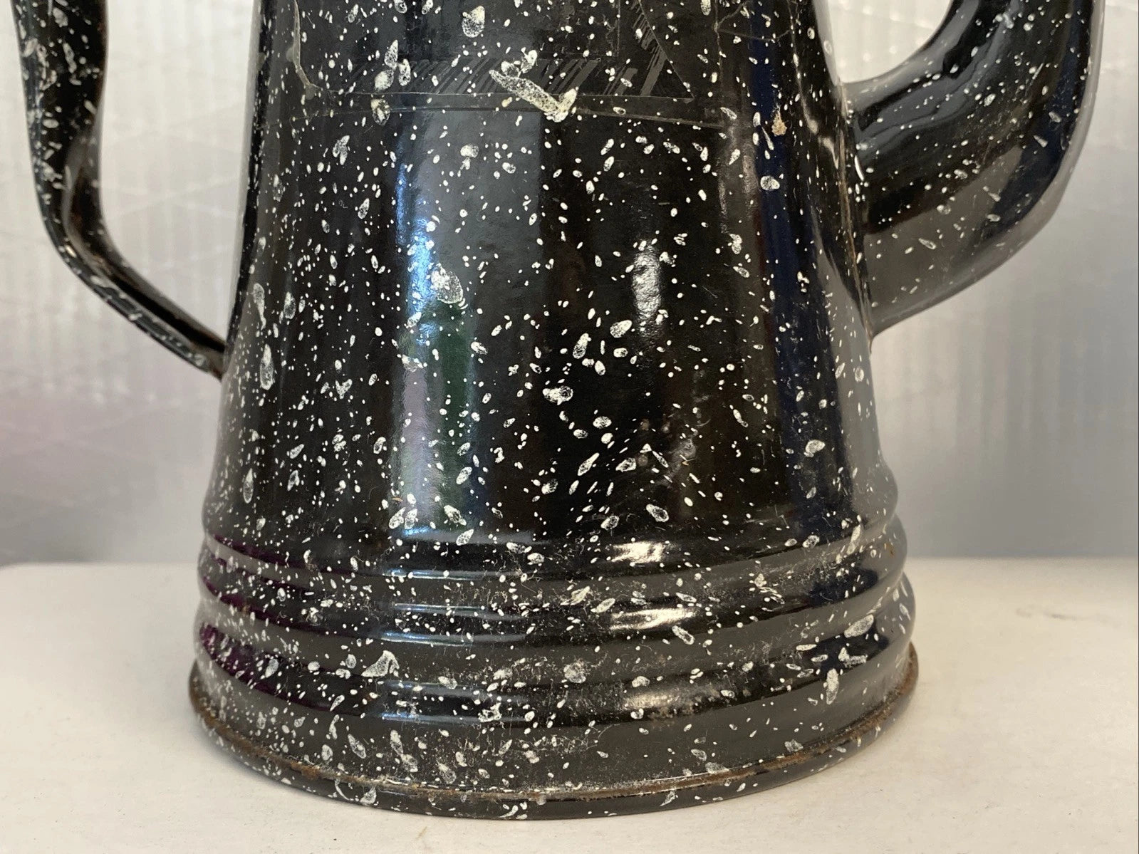 Vintage Graniteware Enamel Gooseneck Farmhouse Coffee Tea Pot Kettle blue swirl | eBay