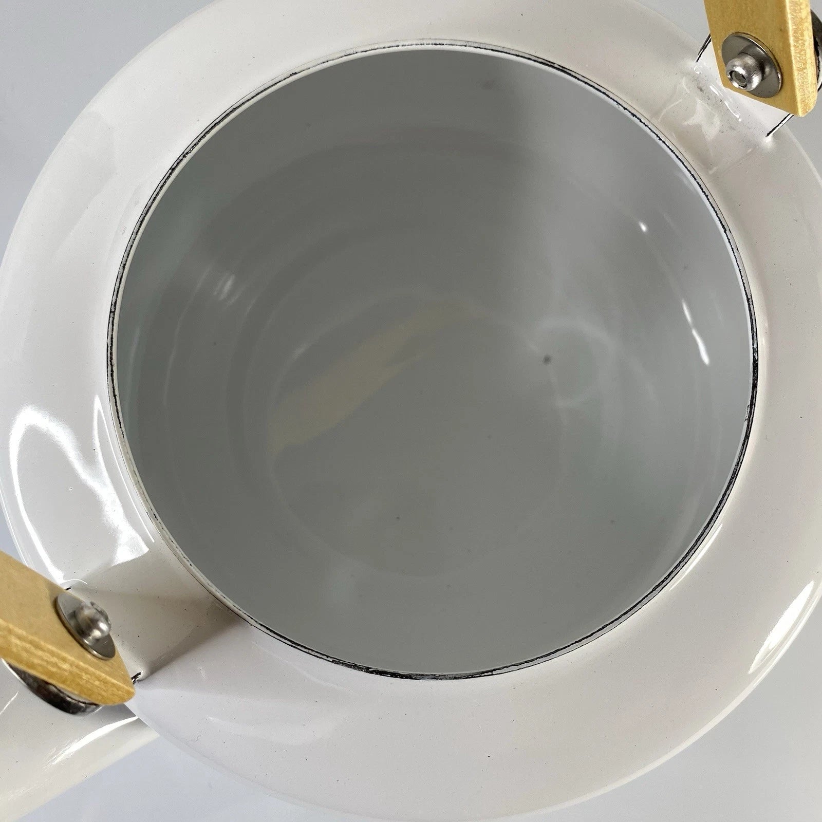 Vintage 2qt Enamel Tea Kettle With Flowers & Wood Handle New