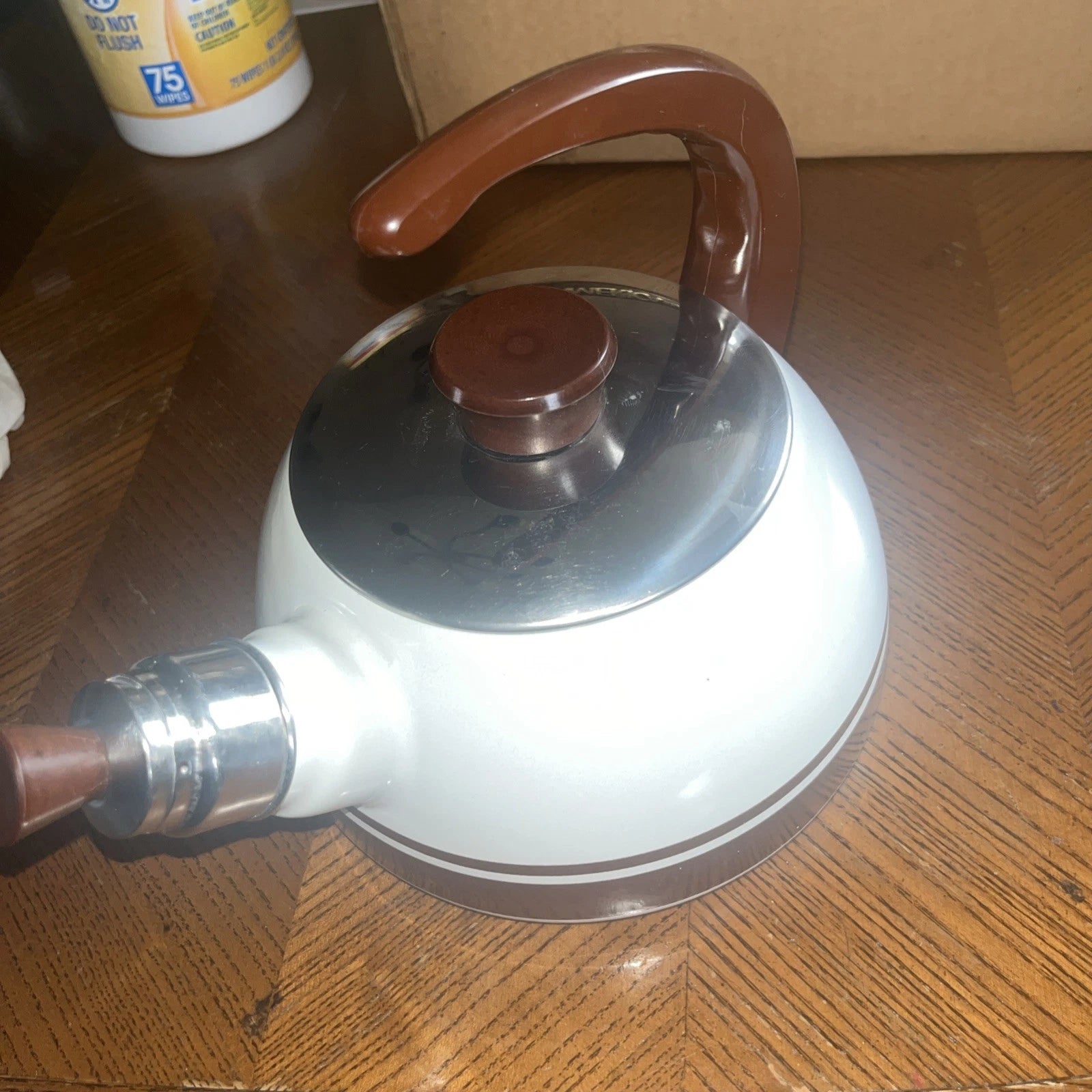 Vintage 1970s Enamel Teapot