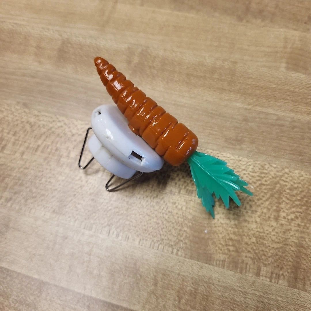 Vintage Copco Enamel Teapot Figural Mr Rabbit Bunny Carrot Whistling Tea Kettle