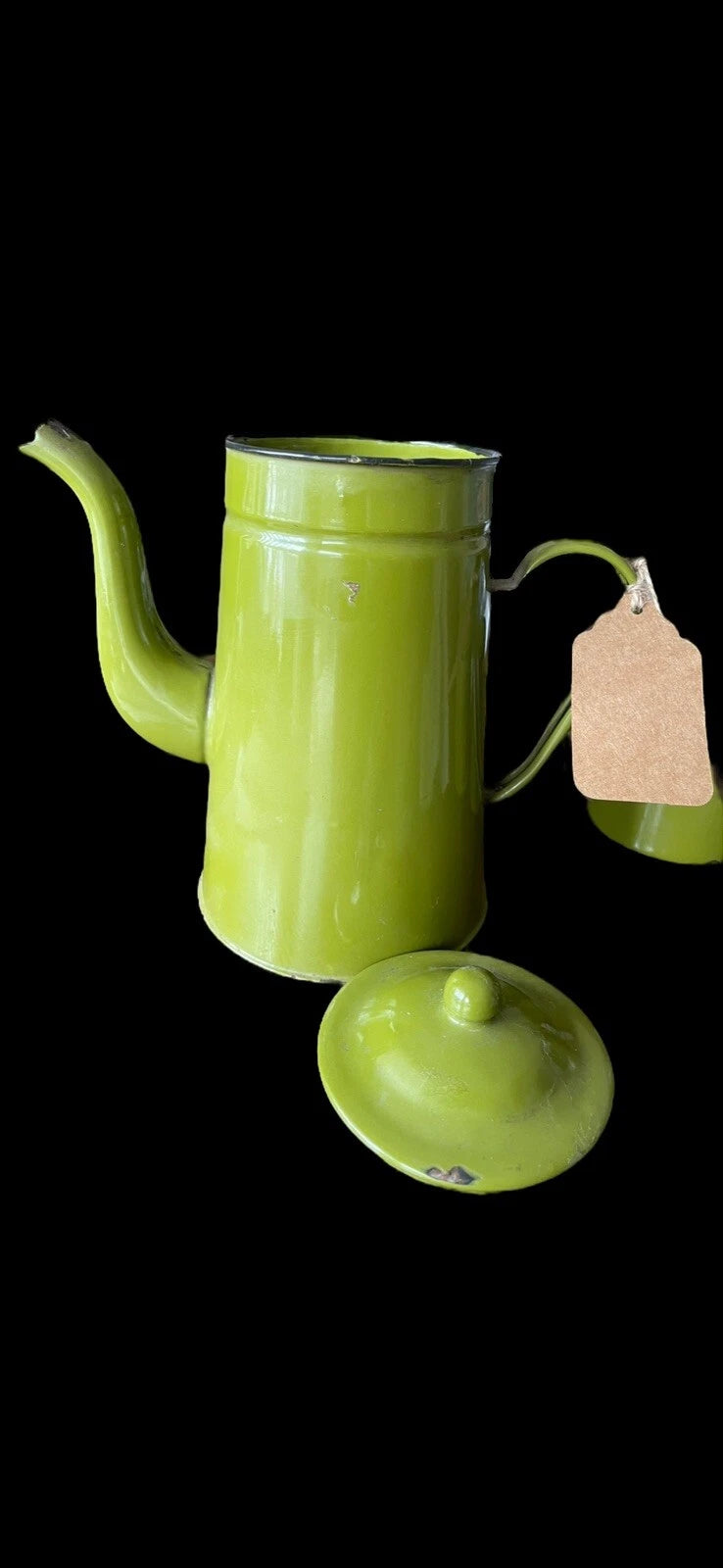 OTTO Japan Enamel Black Trim Tea Kettle Coffee Pot Green w/sugar & Creamer + Lid | eBay