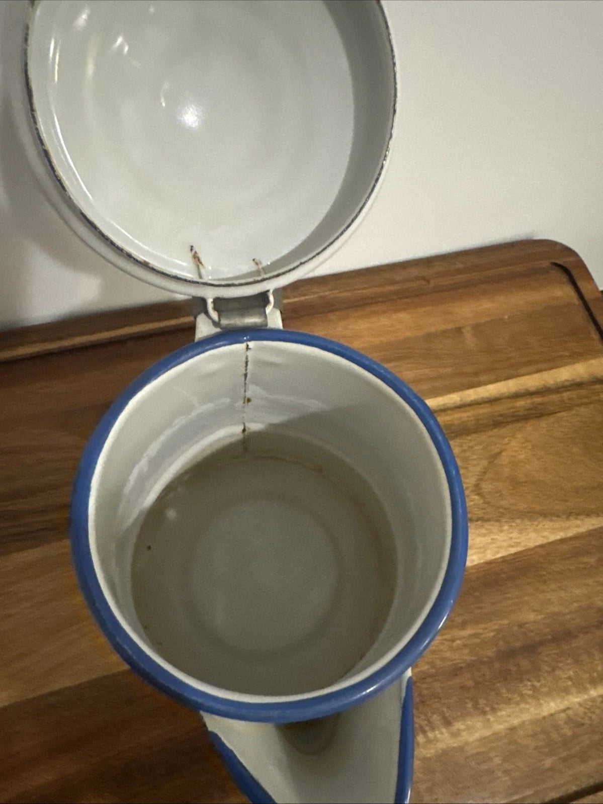 VINTAGE CINSA SALTILLO WHITE w/FLOWERS ENAMELWARE COFFEE/ TEA POT