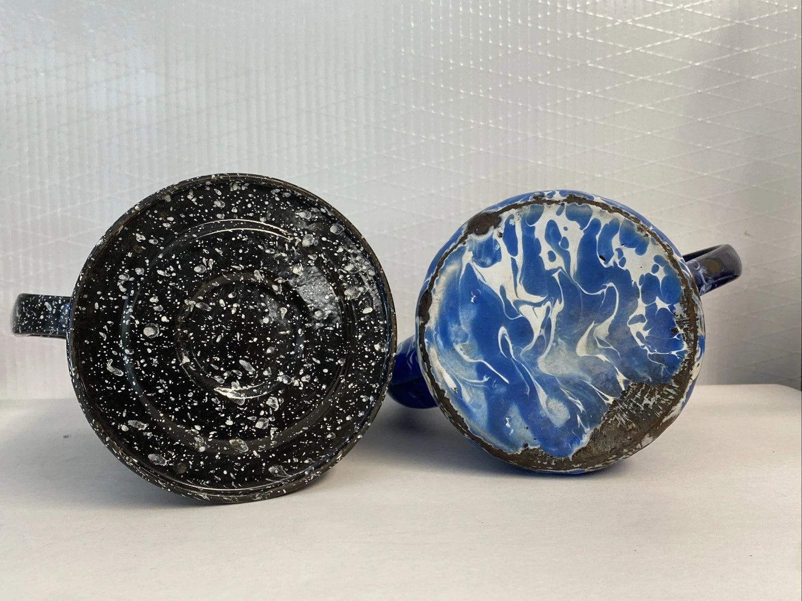 Vintage Graniteware Enamel Gooseneck Farmhouse Coffee Tea Pot Kettle blue swirl | eBay