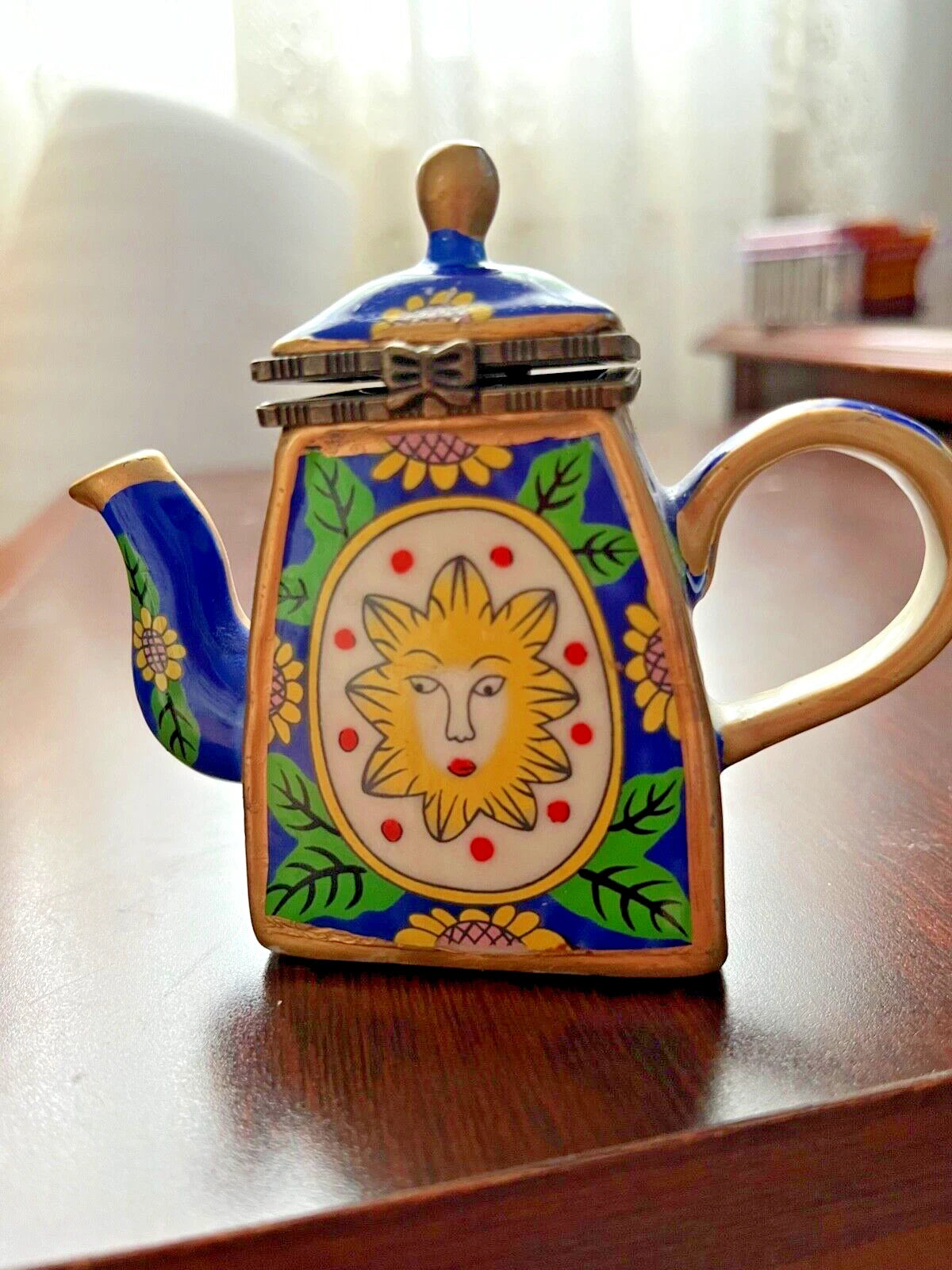 Porcelain Enamel Teapot Trinket Set | eBay