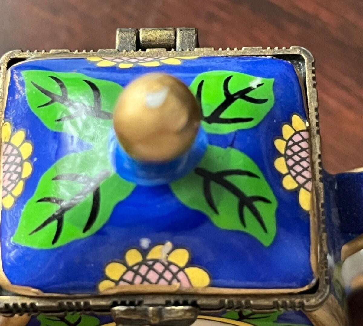 Porcelain Enamel Teapot Trinket Set | eBay