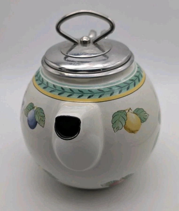 Villeroy & Boch French Garden Fleurence Enamel Tea Pot w/ Lid Pristine Cherries