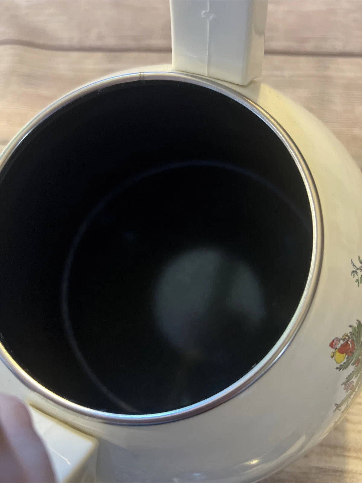 Spode Christmas Tree Whistling Tea Kettle Pot Porcelain Enamel on Steel 2.2 Qt