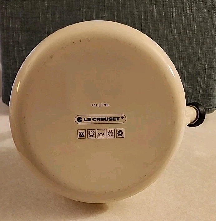 Vintage LeCreuset Enamel Floral Tea Kettle with Whistling Spout