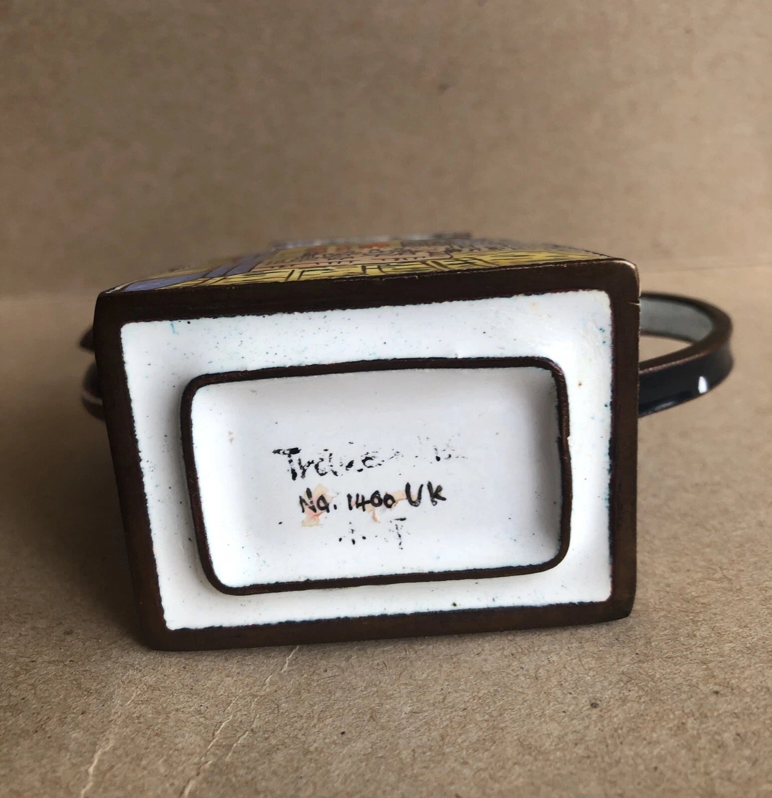 Miniature Enamel Teapot No. 1400 Vintage (3.5”) City Scape Scene No Lid | eBay