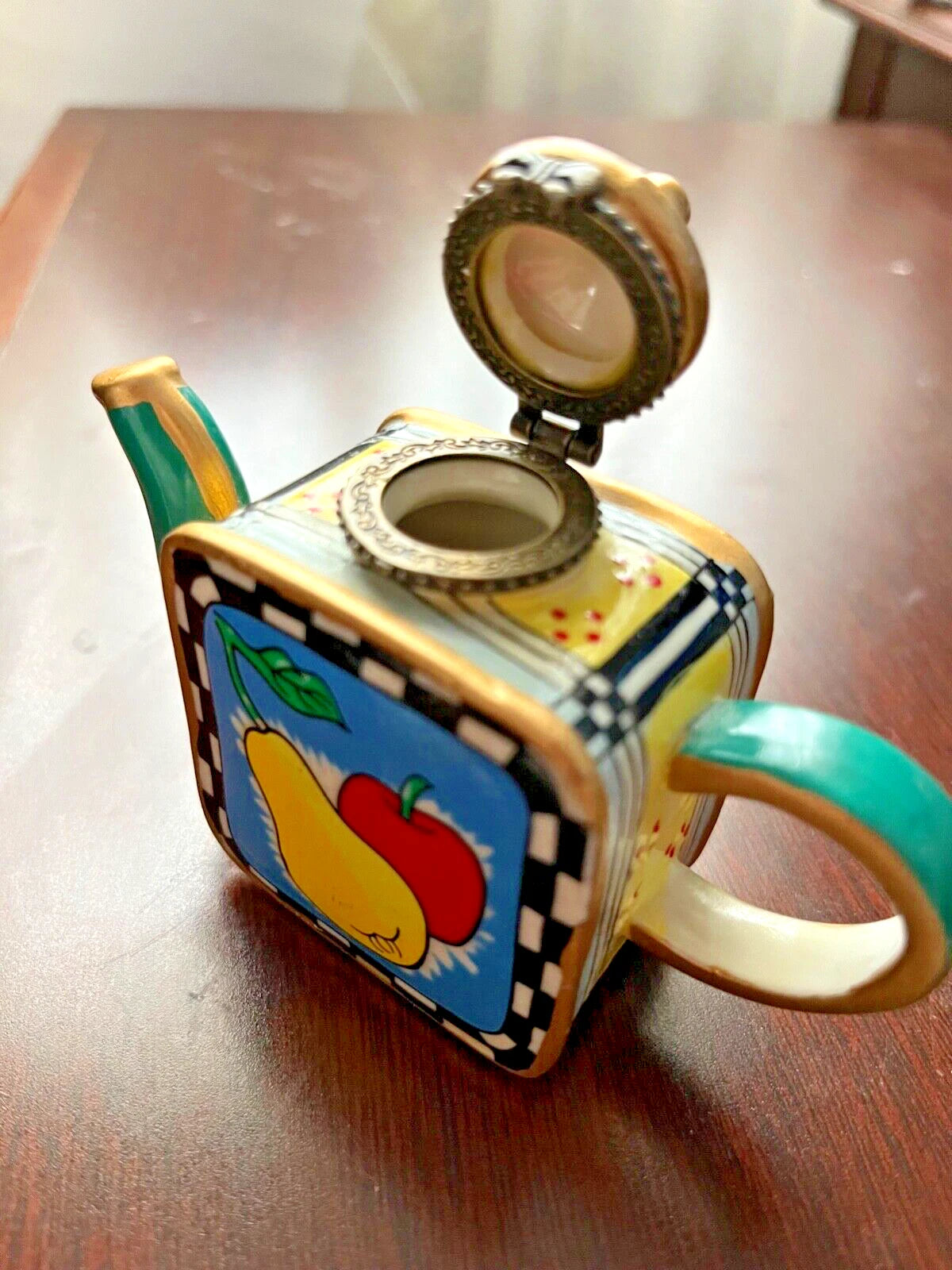 Porcelain Enamel Teapot Trinket Set | eBay