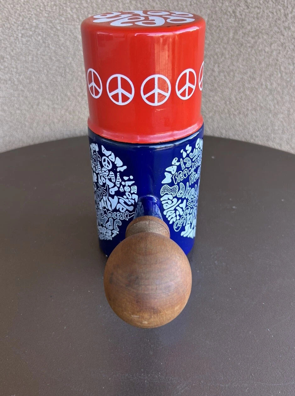 VERY RARE Vintage Peace Hippie Enamelware Tea Pot Dutch Style Wooden Handle | eBay