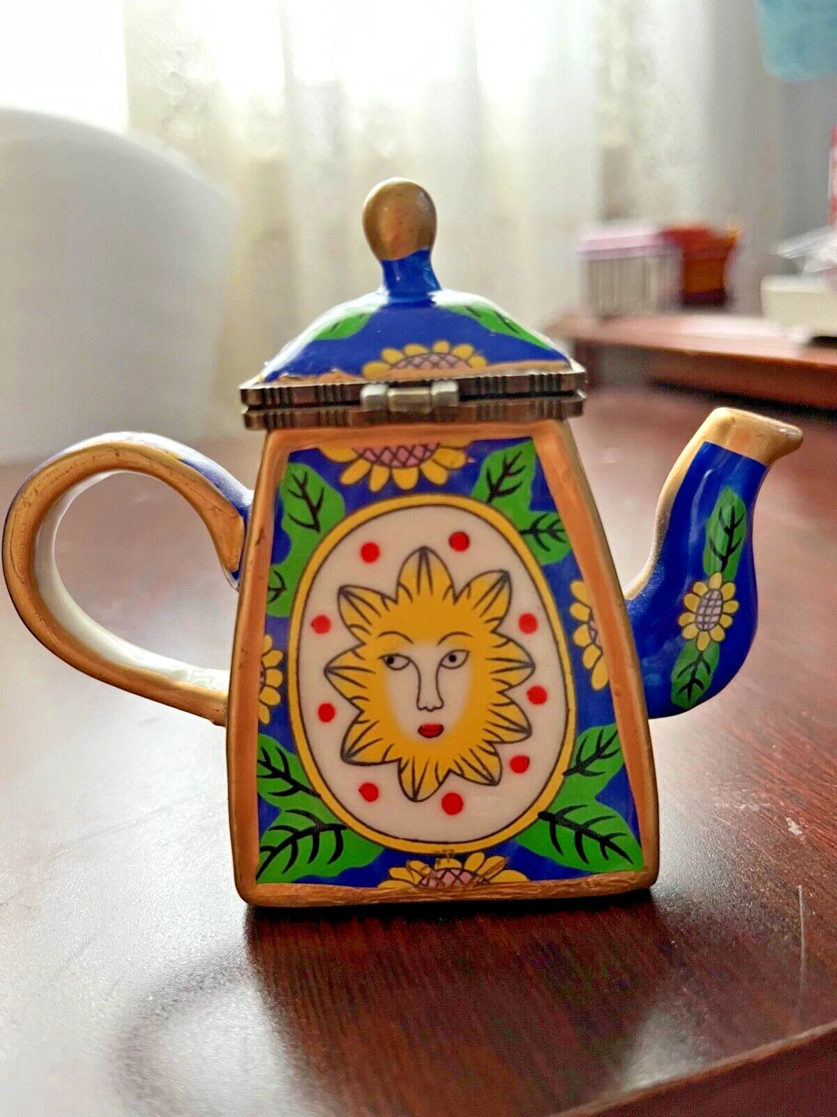 Porcelain Enamel Teapot Trinket Set | eBay