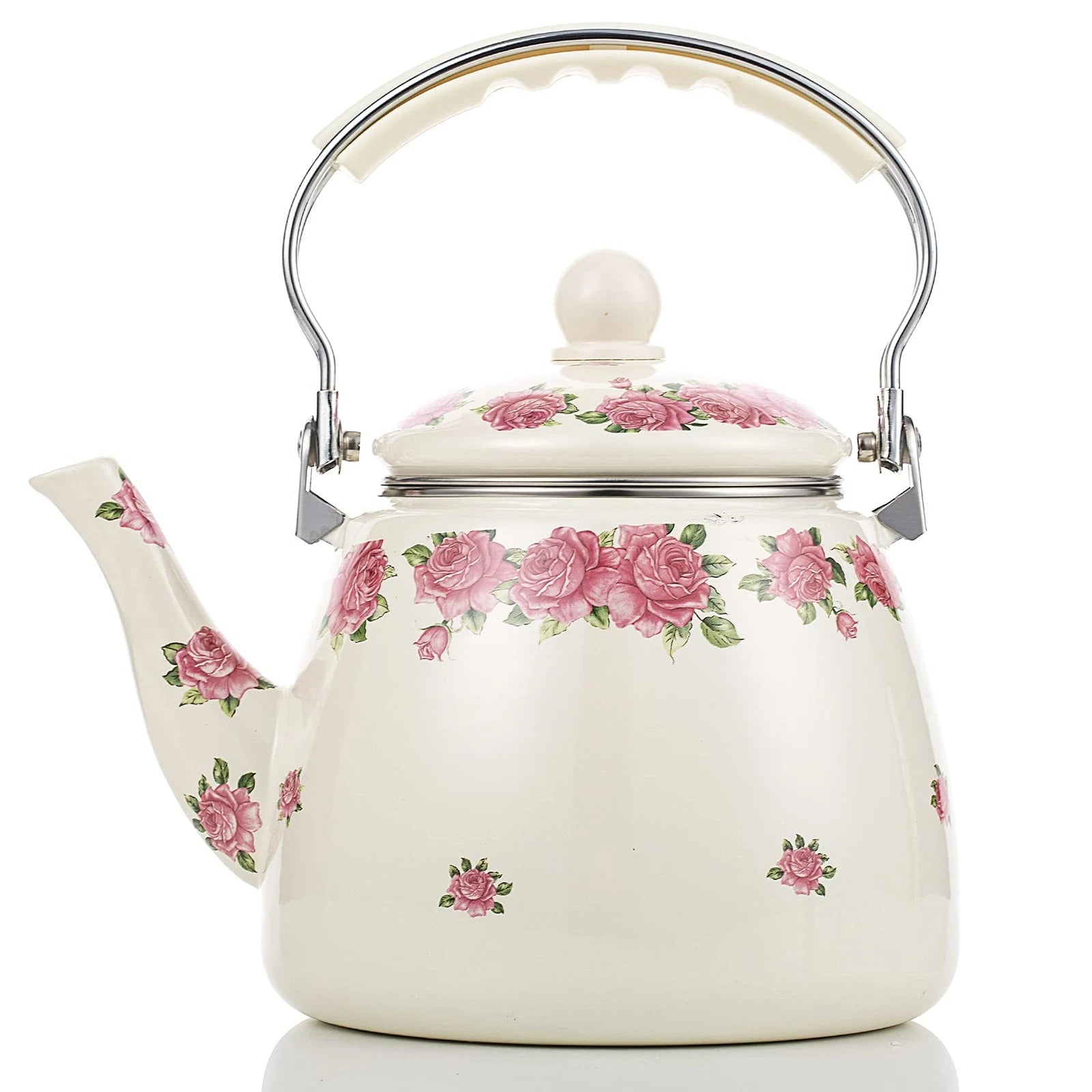 Tea Kettle Pot for Stove TopPorcelain Large Enamel Teakettle3.3L Colorful Tea...