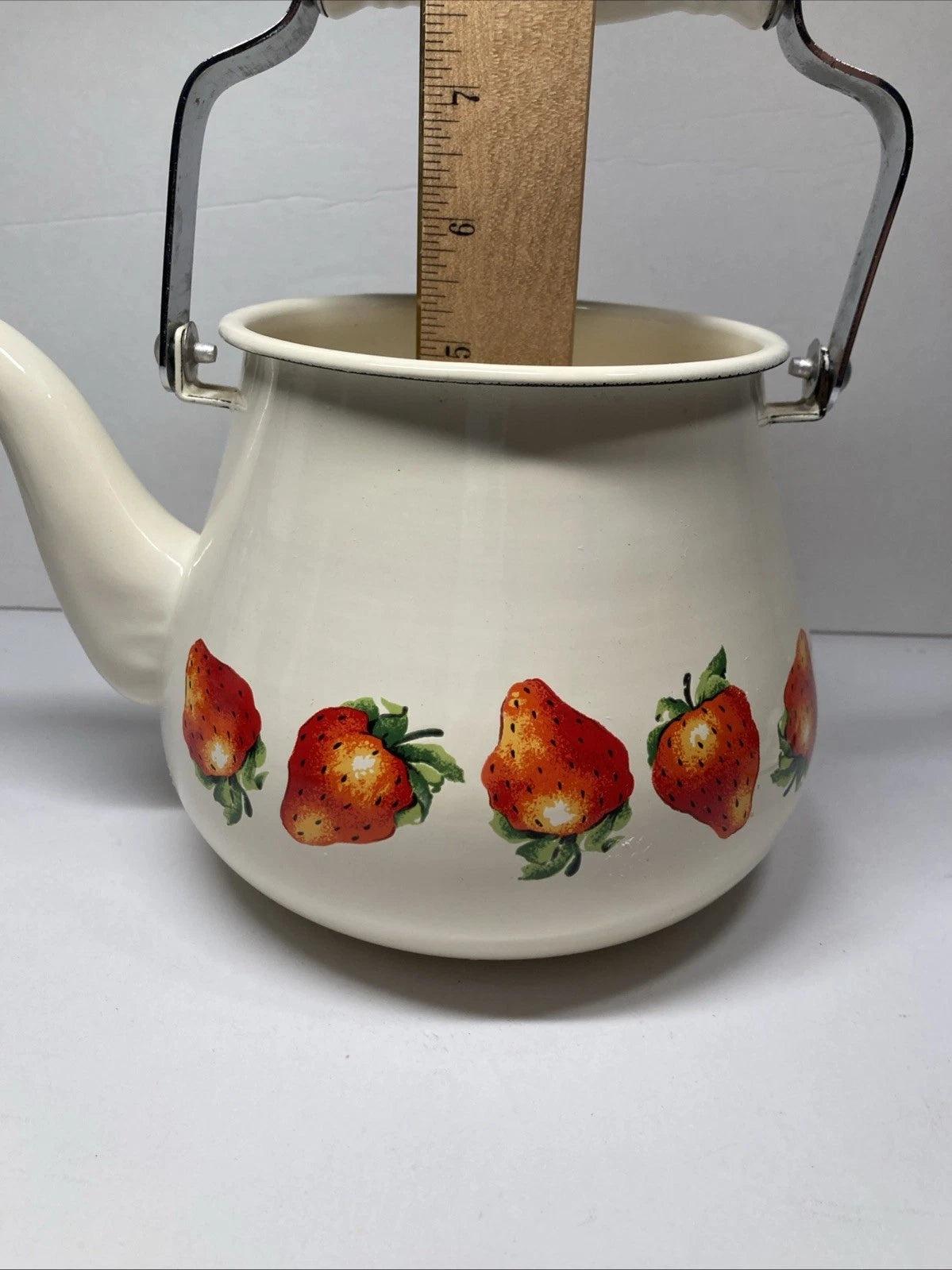 Kobe Strawberry Design Enamel Tea Kettle 2 qt. Porcelain On Steel | eBay