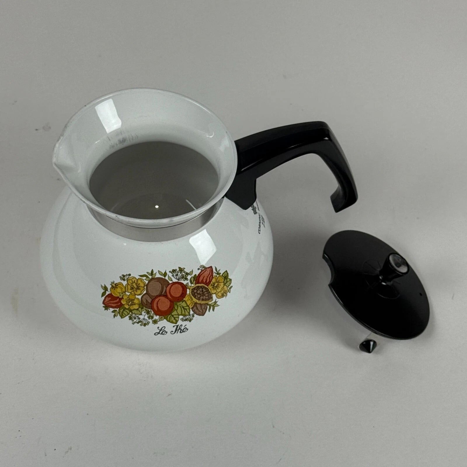 Vintage Corning Ware 6 Cup P 104 White Floral Enamel Coffee Tea Pot With Lid | eBay