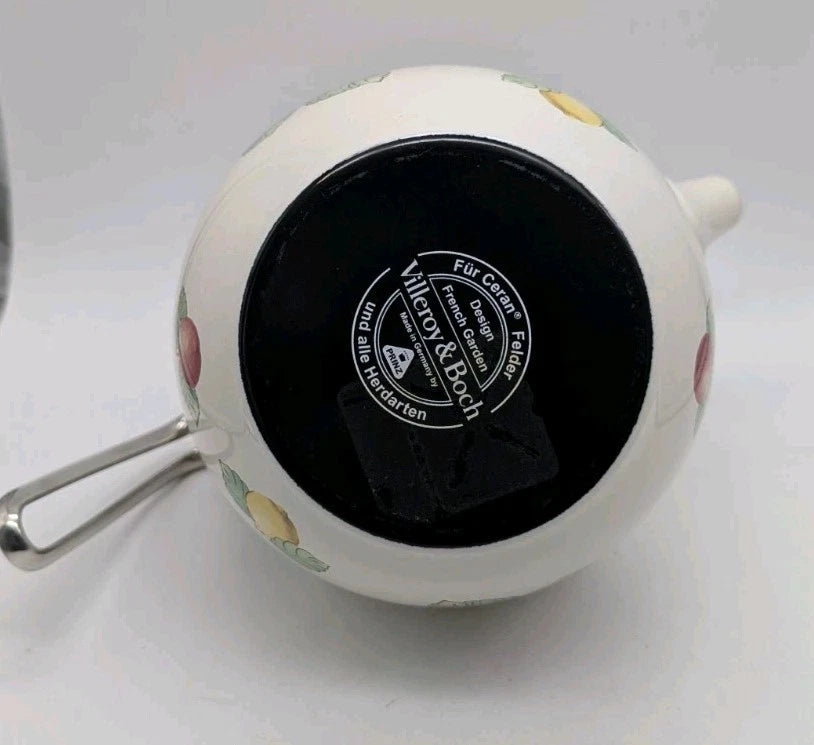 Villeroy & Boch French Garden Fleurence Enamel Tea Pot w/ Lid Pristine Cherries