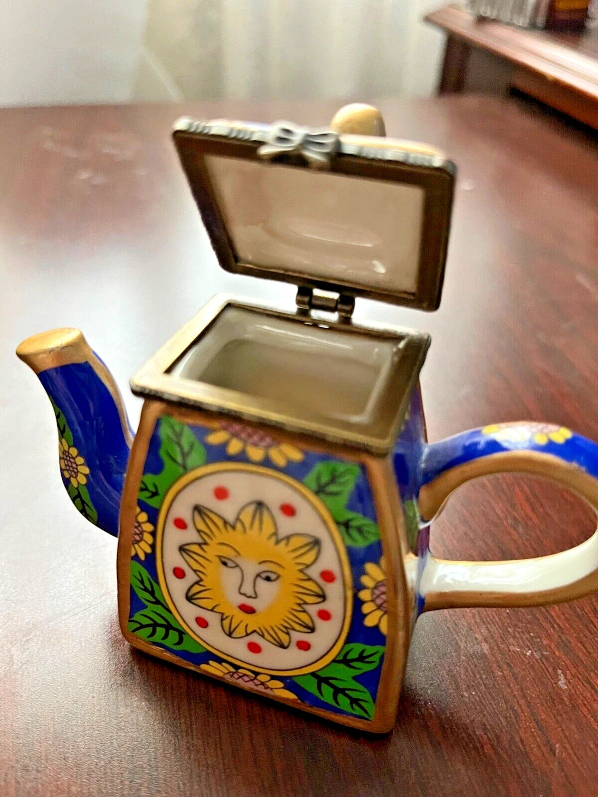 Porcelain Enamel Teapot Trinket Set | eBay