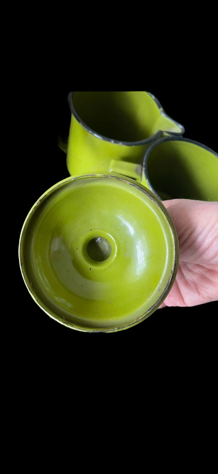 OTTO Japan Enamel Black Trim Tea Kettle Coffee Pot Green w/sugar & Creamer + Lid | eBay