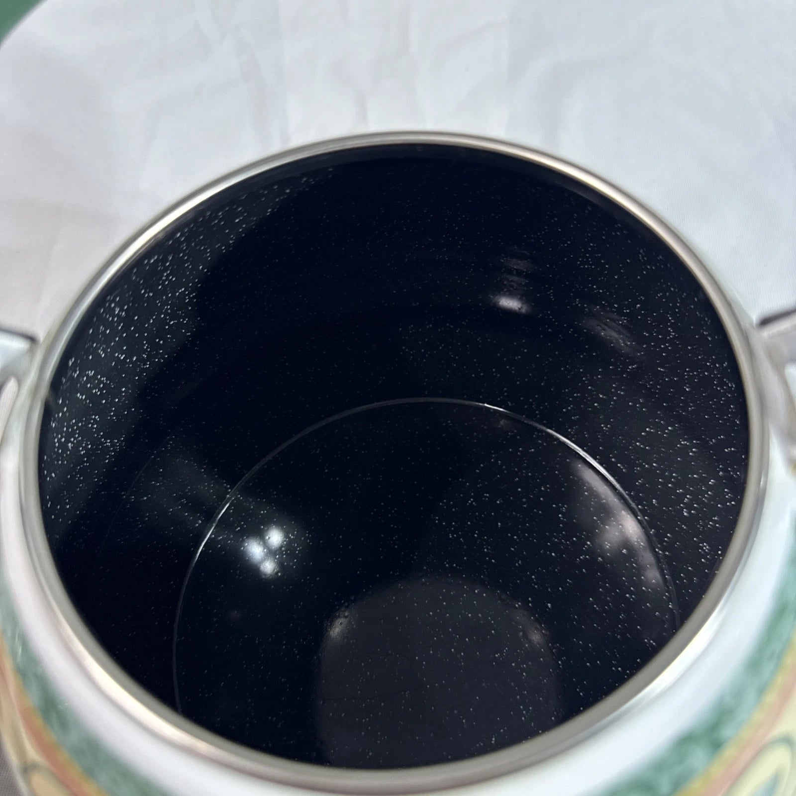 Pfaltzgraff French Quarter Tea Kettle Teapot Enamel on Steel Green