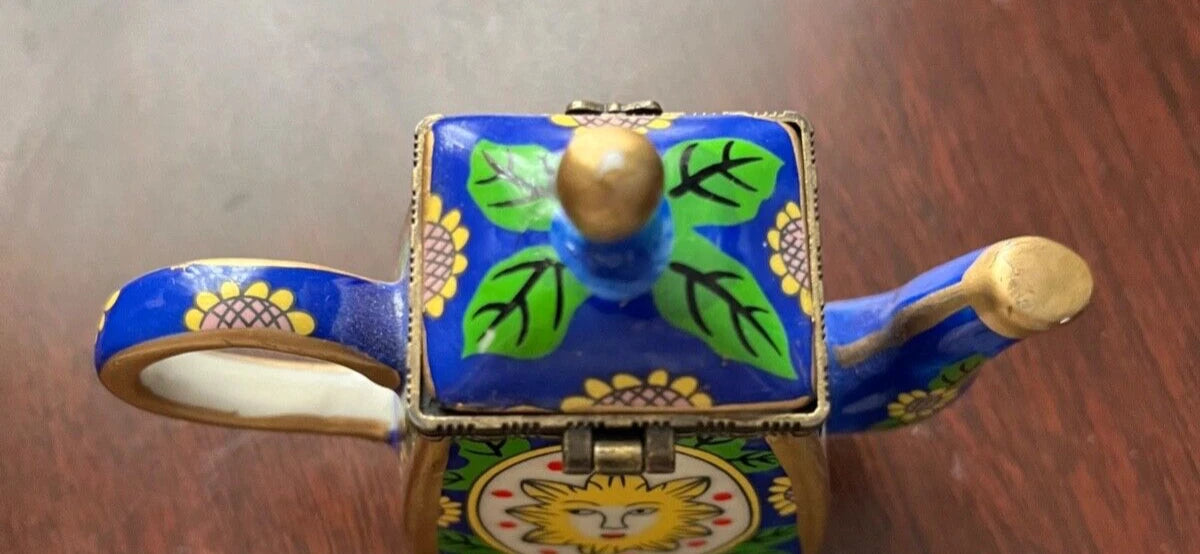 Porcelain Enamel Teapot Trinket Set | eBay