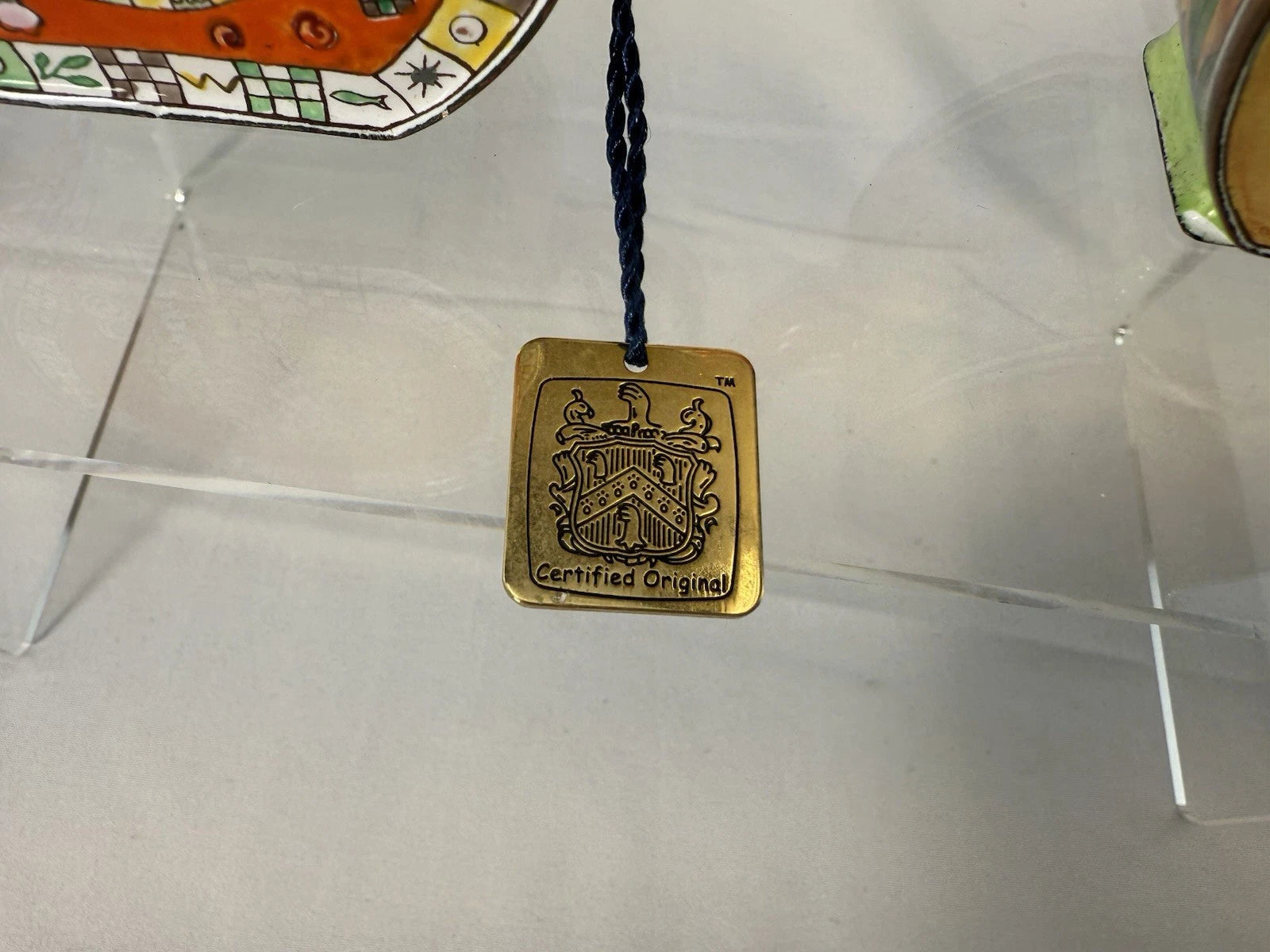 Vintage Mini Teapot Trade Plus Aid Cats & Flower Certified Enamel Hand PaintedW3