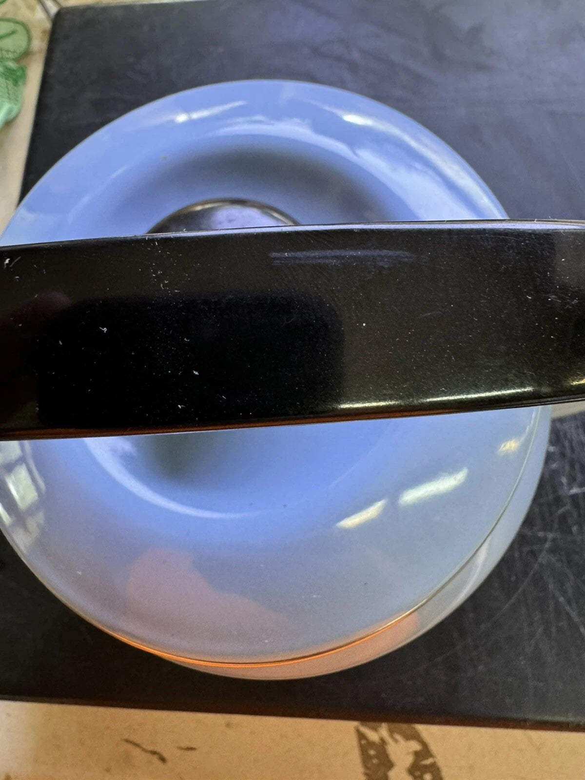 Siam Fuji Ware 2 Quart Tea Pot Kettle Light Blue Coffee Enamel