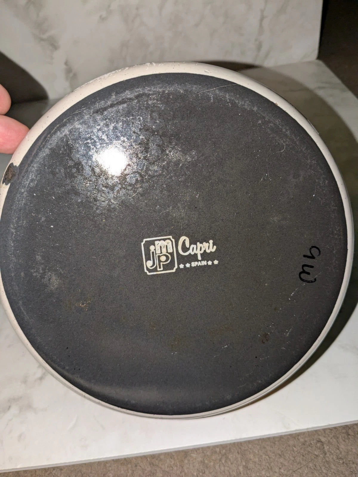 Vintage JPM Capri Enamel Whistle Tea Pot Kettle Made In Spain Few Blemishes