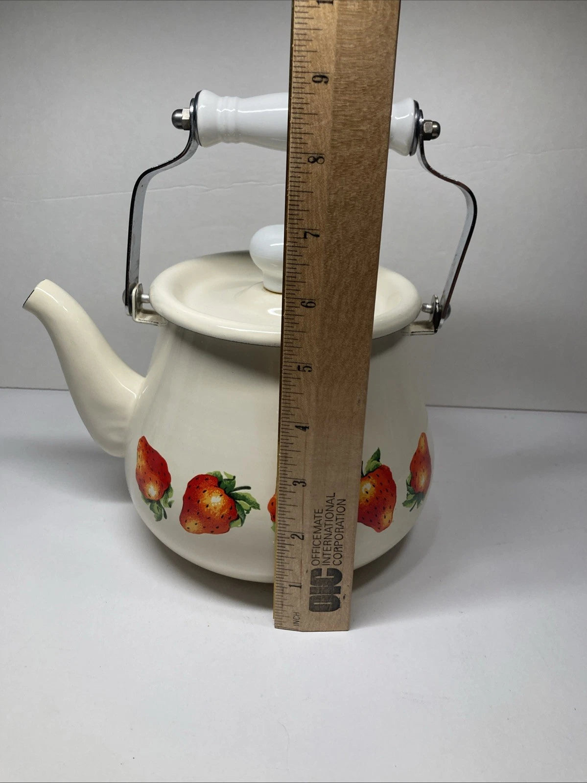 Kobe Strawberry Design Enamel Tea Kettle 2 qt. Porcelain On Steel | eBay