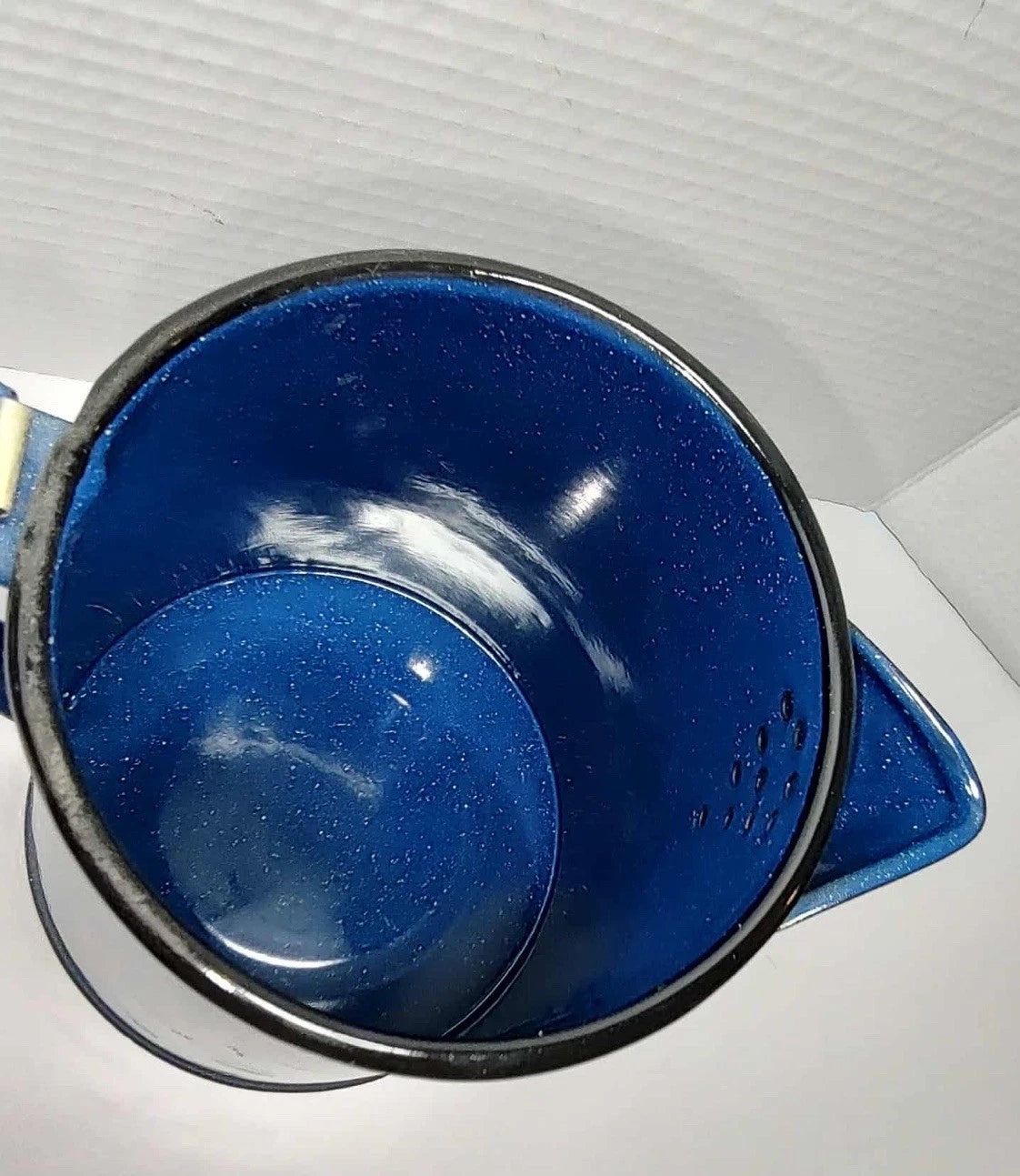 Vintage Enamel Stove Top Coffee Tea Pot Blue Speckled Camping Farmhouse | eBay