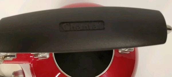 Vintage Chantal Classic Whistling Tea Kettle Teapot Red Enamel Black Handle 1.8
