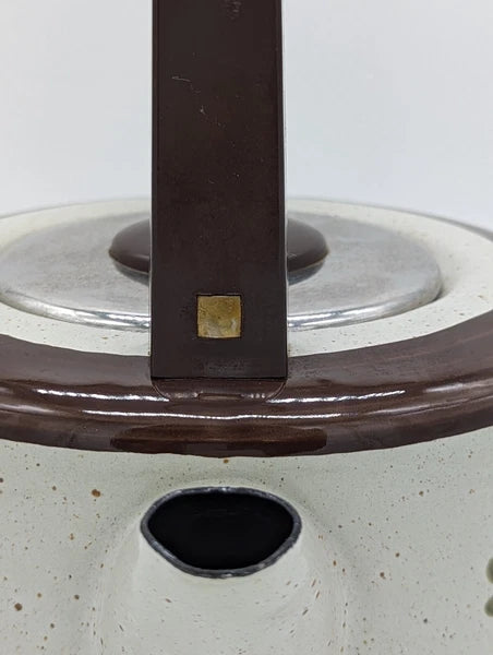 Vintage ASTA Hand Painted Flowers Enamel Kettle Teapot Flower Power Germany