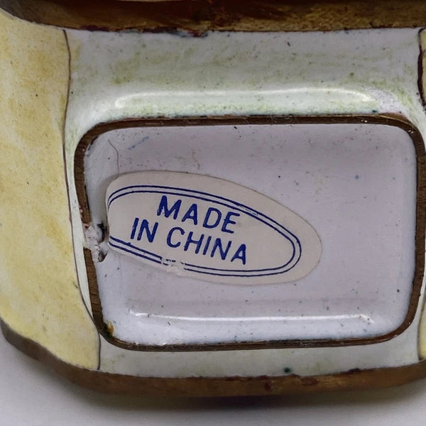 Miniature Enamel Teapot With Lid Yellow flowers BB7