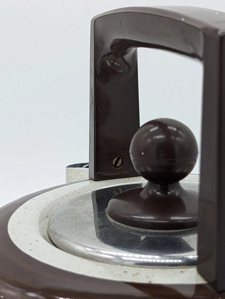 Vintage ASTA Hand Painted Flowers Enamel Kettle Teapot Flower Power Germany