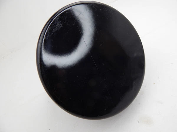 Tea Pot Enamel 2 Quart Kettle Black Easy Squeeze Handle Vtg