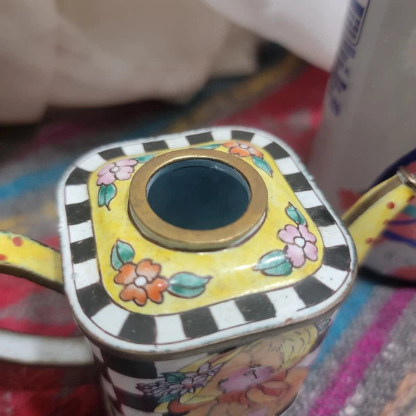 Kelvin Chen Miniature Porcelain Enameled Metal Teapot. 1999 Excellent condition