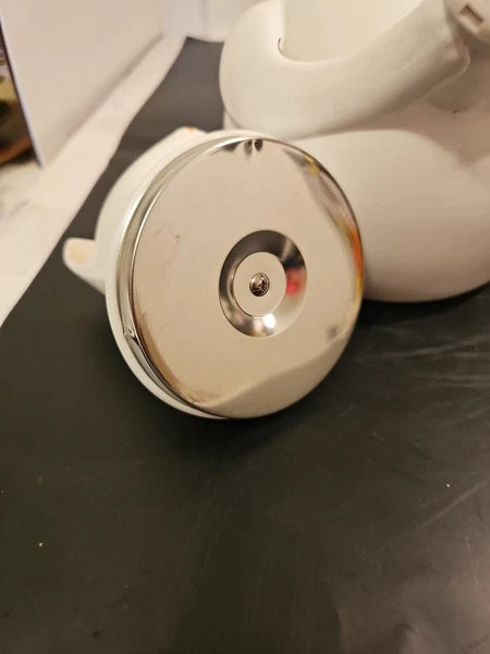 Vintage  Copco White Cat & Gray Mouse Enamelware 2 ½ QT Tea Kettle