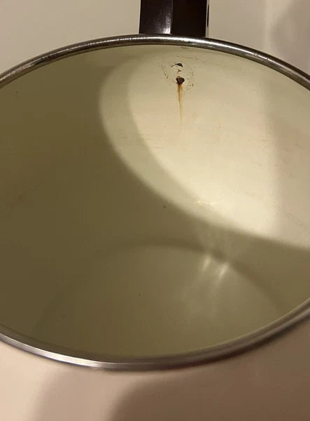 Vintage Enamelware Teapot Stovetop Whistling Kettle 2 Qt White Floral Tea Pot